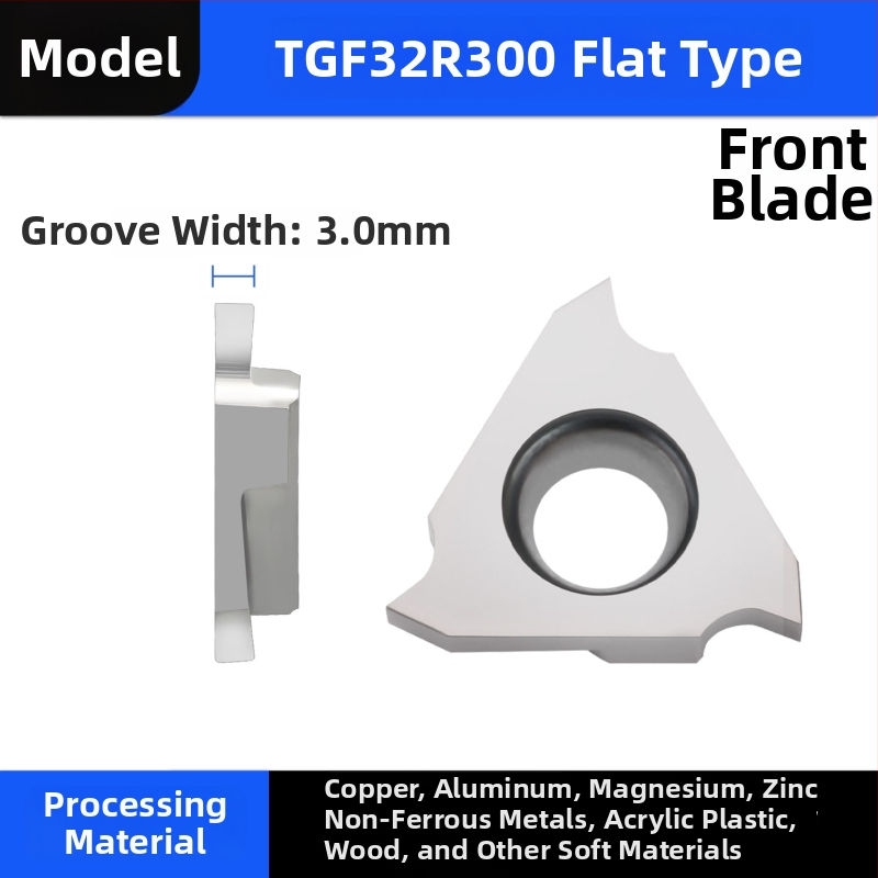 CNC инсерти за каналиране TGF32R, плосък нос, арковиден тип, 100150200, за алуминий, вертикален монтаж, жлеб за клипс, плитък жлеб