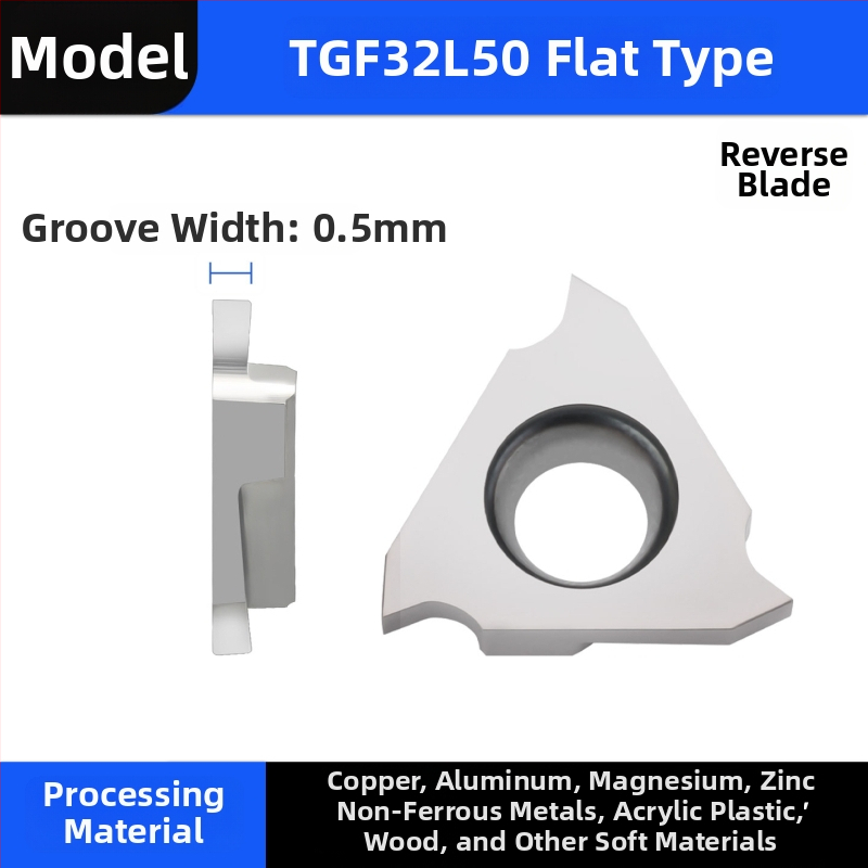 CNC инсерти за каналиране TGF32R, плосък нос, арковиден тип, 100150200, за алуминий, вертикален монтаж, жлеб за клипс, плитък жлеб