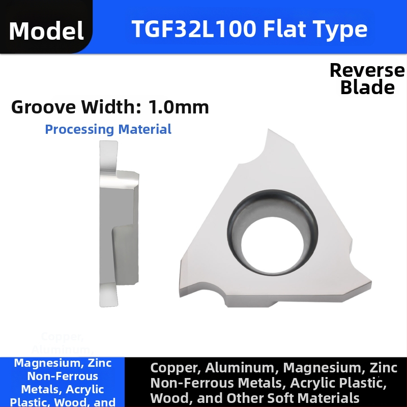 CNC инсерти за каналиране TGF32R, плосък нос, арковиден тип, 100150200, за алуминий, вертикален монтаж, жлеб за клипс, плитък жлеб