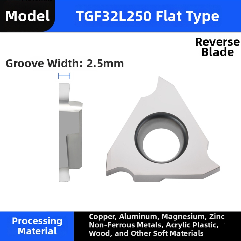 CNC инсерти за каналиране TGF32R, плосък нос, арковиден тип, 100150200, за алуминий, вертикален монтаж, жлеб за клипс, плитък жлеб