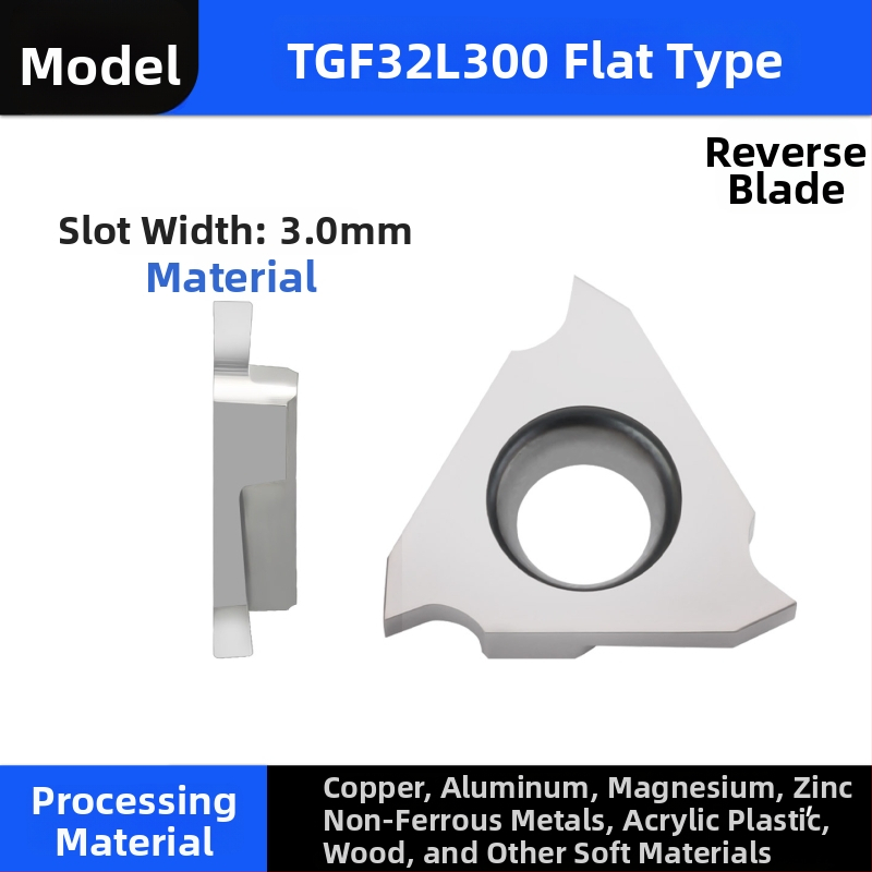 CNC инсерти за каналиране TGF32R, плосък нос, арковиден тип, 100150200, за алуминий, вертикален монтаж, жлеб за клипс, плитък жлеб