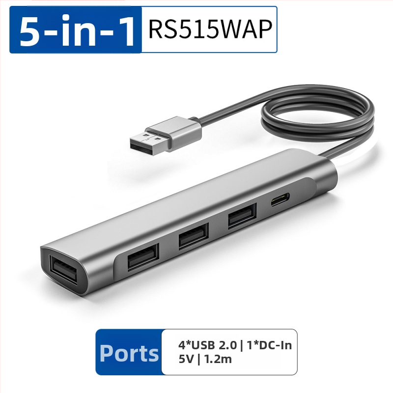 Ai Rongsheng 5-в-1 USB 3.0 хъб с 4 порта и захранване DC 5V