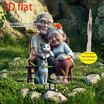 Câine drăguț sărutând micul stăpân — țăruș de grădină decorativ cu colector solar