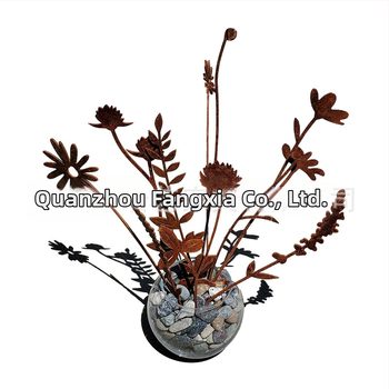 Flori de fier ruginite pentru grădină – ornament cu flori artificiale