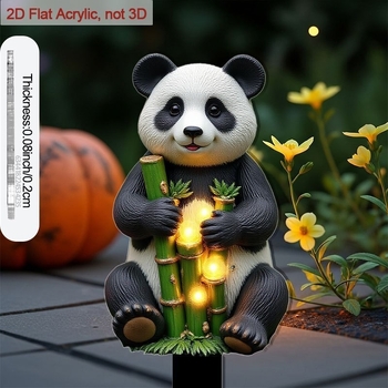 Figurină panda din rășină, pentru decor de grădină și curte, scenă 2D