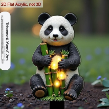 Figurină panda din rășină, pentru decor de grădină și curte, scenă 2D