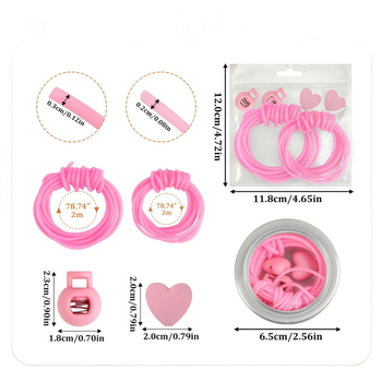 Set tuburi din silicon antiderapante pentru tricotat, unelte DIY pentru ace, opritoare pentru ace, ghid roz pentru ață