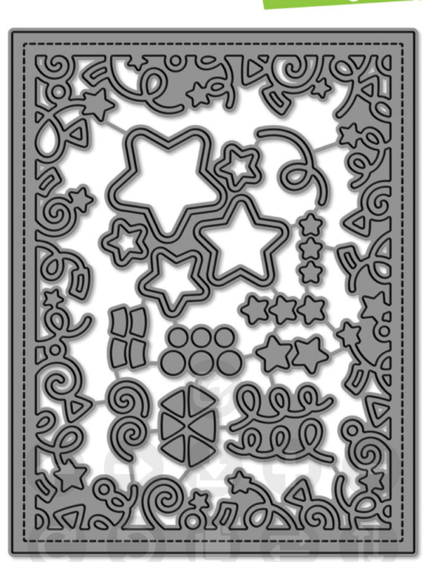 Set de tăietori pentru DIY: pahare de cocktail cu citrice și căpșune, decor cu stele, pentru embossing, scrapbooking și felicitări