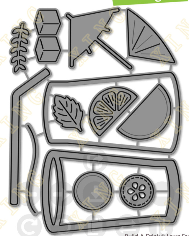Set de tăietori pentru DIY: pahare de cocktail cu citrice și căpșune, decor cu stele, pentru embossing, scrapbooking și felicitări
