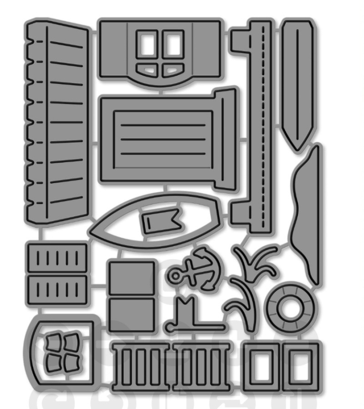 Set de tăietori pentru DIY: pahare de cocktail cu citrice și căpșune, decor cu stele, pentru embossing, scrapbooking și felicitări