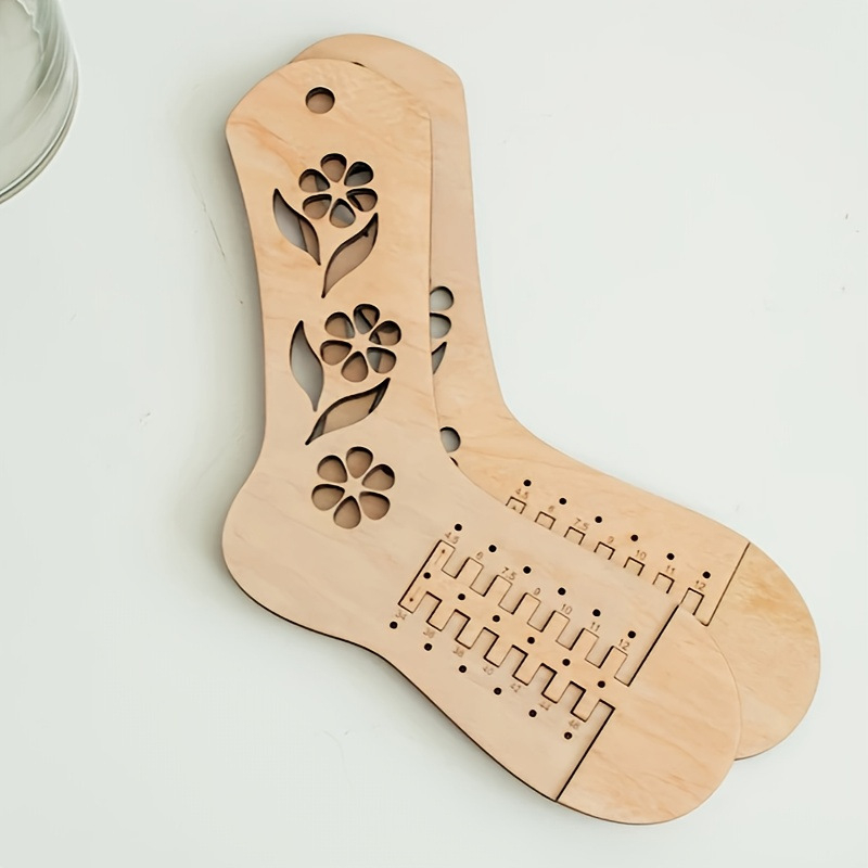 Easeluxe Premium DIY Model de afișaj din lemn pentru șosete telescopice, cu pandantiv