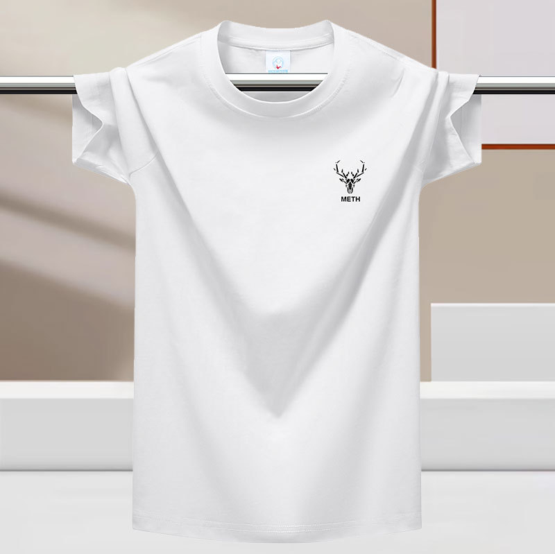 Tricou bărbătește de vară, textură ice-silk, senzație răcoroasă, mânecă scurtă, guler rotund, stil modern, bază cu senzație de bumbac