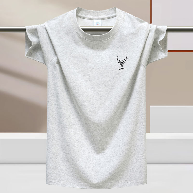 Tricou bărbătește de vară, textură ice-silk, senzație răcoroasă, mânecă scurtă, guler rotund, stil modern, bază cu senzație de bumbac
