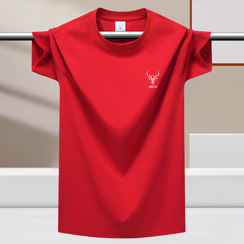 Tricou bărbătește de vară, textură ice-silk, senzație răcoroasă, mânecă scurtă, guler rotund, stil modern, bază cu senzație de bumbac