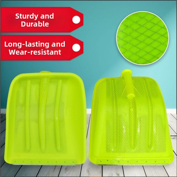 Lopată de zăpadă cu corp din plastic și cap din plastic temperat, design îngroșat, dimensiune mare, mâner din lemn, pliabil, model Q27343