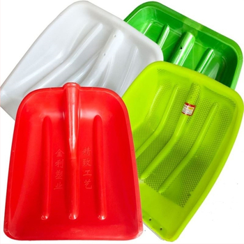 Lopată de zăpadă cu corp din plastic și cap din plastic temperat, design îngroșat, dimensiune mare, mâner din lemn, pliabil, model Q27343