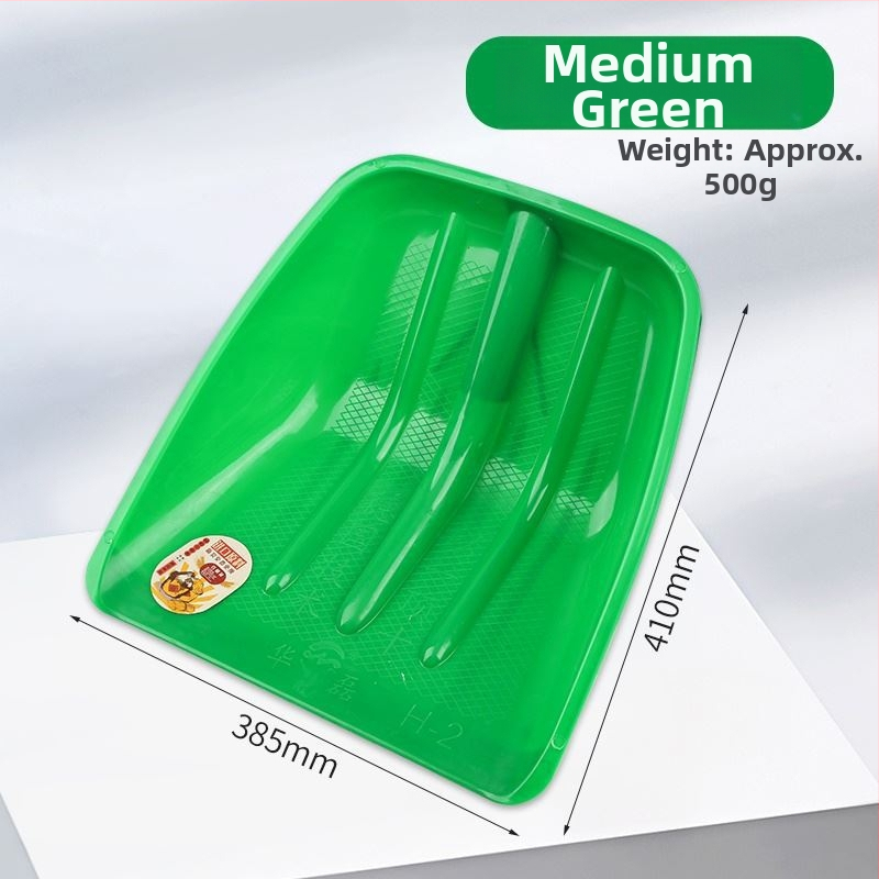 Lopată de zăpadă cu corp din plastic și cap din plastic temperat, design îngroșat, dimensiune mare, mâner din lemn, pliabil, model Q27343