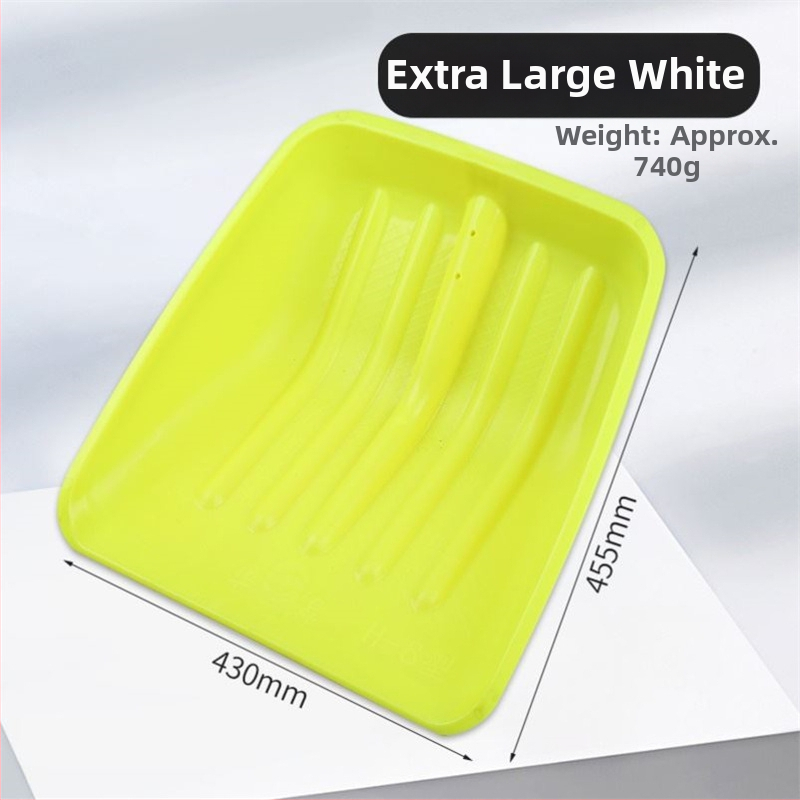 Lopată de zăpadă cu corp din plastic și cap din plastic temperat, design îngroșat, dimensiune mare, mâner din lemn, pliabil, model Q27343