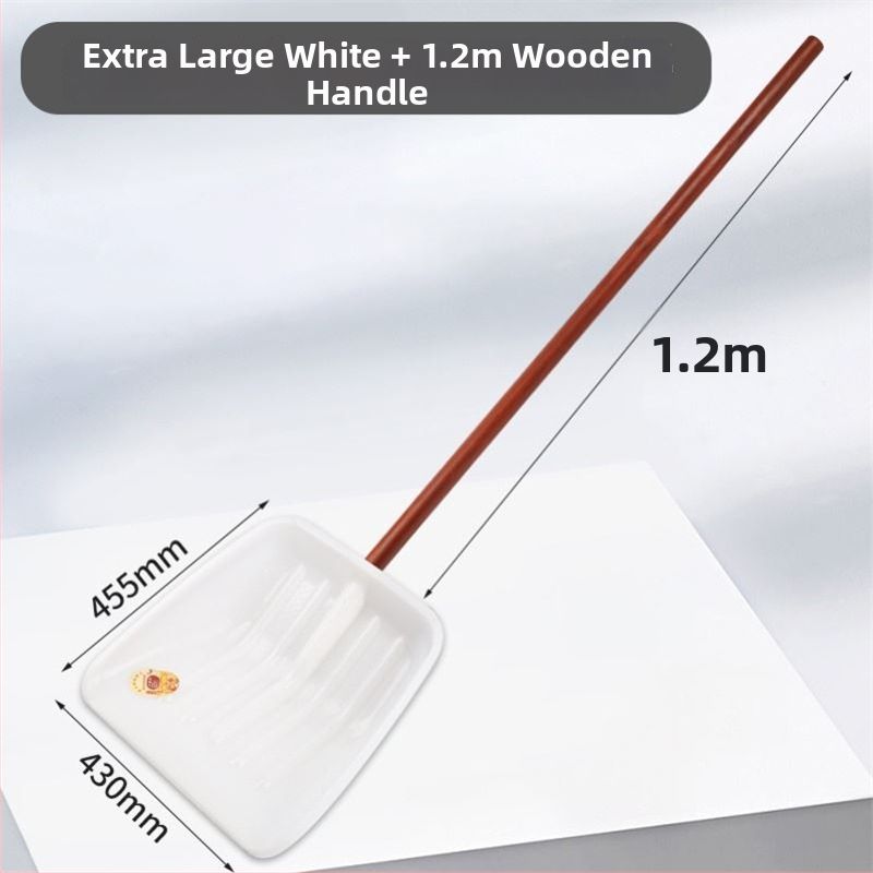 Lopată de zăpadă cu corp din plastic și cap din plastic temperat, design îngroșat, dimensiune mare, mâner din lemn, pliabil, model Q27343