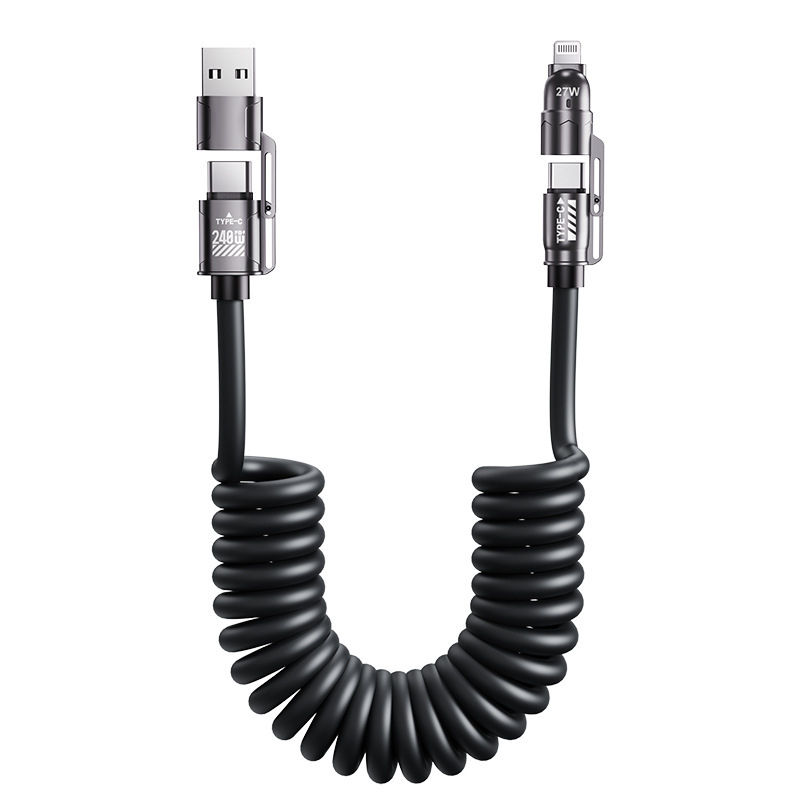 Cablu USB-C de date retractabil, încărcare rapidă, pentru Apple iPhone 15/17 și Huawei, încărcare în mașină