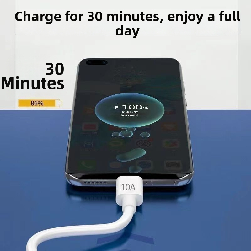 Cablu extins Type-C de încărcare și date, 120W, pentru Huawei Honor 10A, încărcare rapidă
