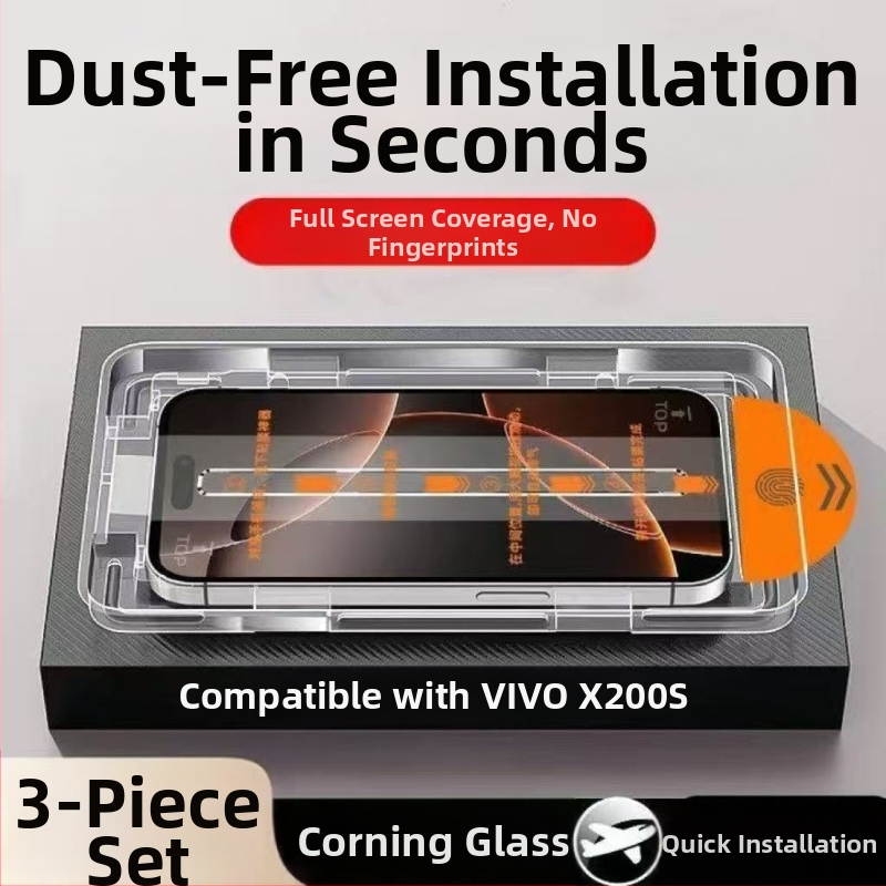Protecție ecran Vivo X200S din sticlă temperată – acoperire totală, claritate HD, anti-cădere, rezistent la șocuri, montare rapidă