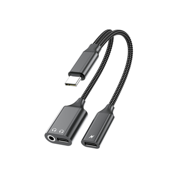 Adaptor audio Type-C la 3,5 mm cu port de încărcare, două funcții într-unul, pentru telefoane și tablete Android