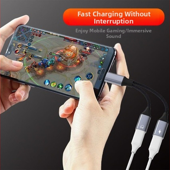 Adaptor Type-C către USB-C femelă duală, încărcare rapidă, DAC decoder, universal pentru telefoane și calculatoare