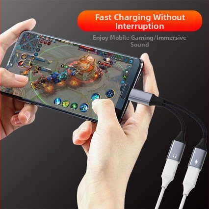 Adaptér z USB-C na duálny USB-C samica s rýchlym nabíjaním, DAC dekodérom, pre telefóny a počítače