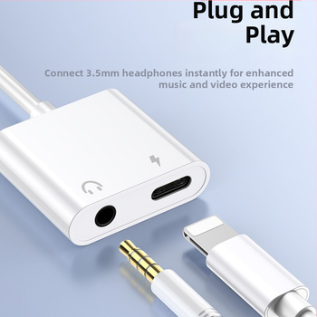 Adaptor audio 3.5mm la Lightning – 2 în 1 pentru dispozitive Apple