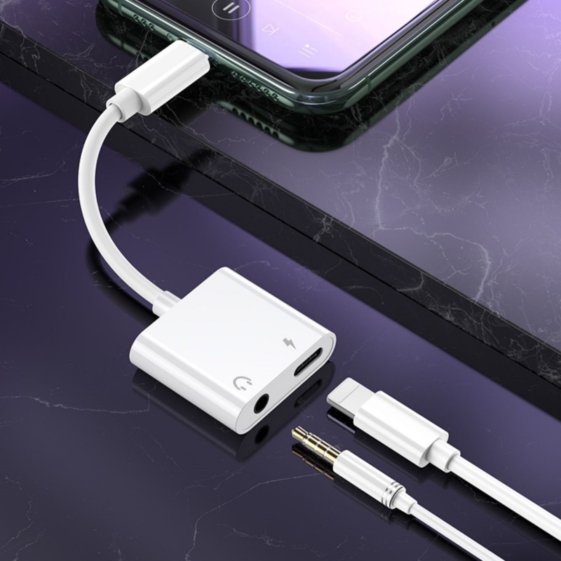 Adaptor audio 3.5mm la Lightning – 2 în 1 pentru dispozitive Apple