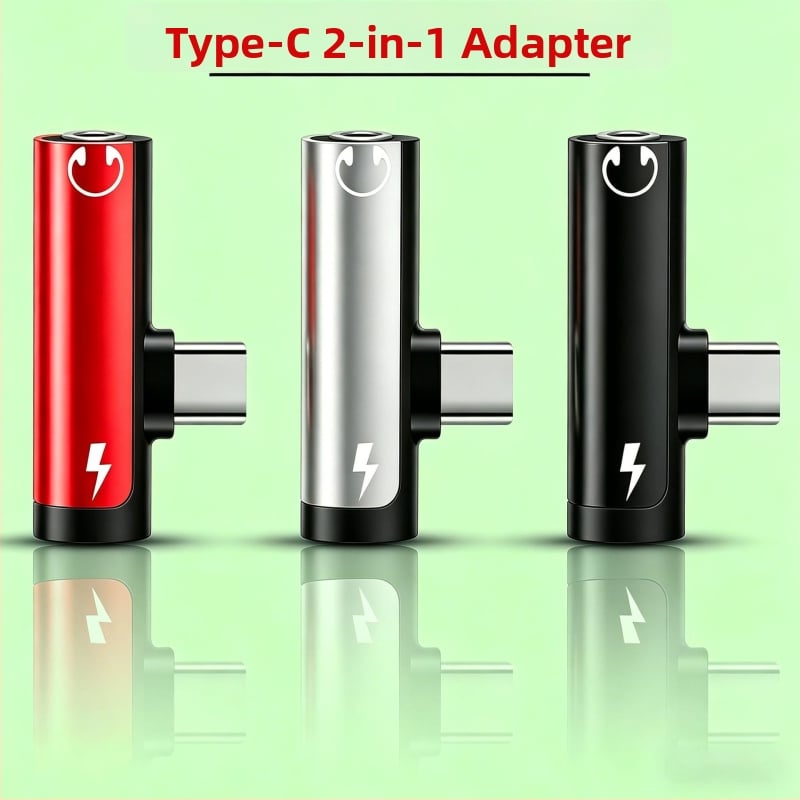 Adaptor Type-C pentru telefoane Huawei/Xiaomi Android, convertor audio pentru căști, încărcare 2 în 1