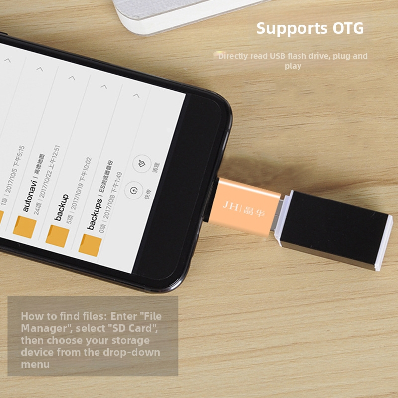 Jinghua adaptor Type-C OTG pentru telefon mobil — convertor USB-C la USB pentru unități USB externe