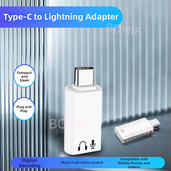 Adaptor Type-C către Lightning pentru iPhone 15/16/17 cu mufă audio feminină