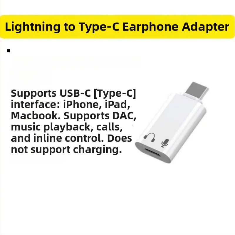 Adaptér Type-C na Lightning pre iPhone 15/16/17 so samic audio konektorom