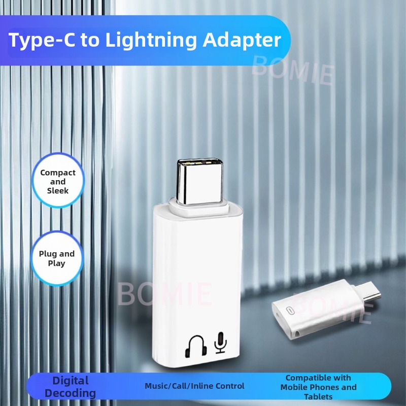 Adaptor Type-C către Lightning pentru iPhone 15/16/17 cu mufă audio feminină