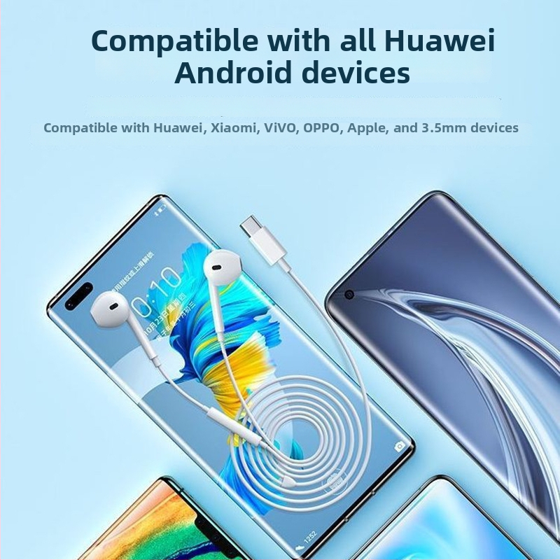 Căști Huawei originale cu fir Type-C pentru P40, Mate40 Pro, Nova 7/8, in-ear