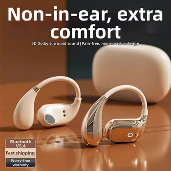 Căști Bluetooth True Wireless cu agățătoare pentru ureche, design deschis, reglabile, model sport, autonomie până la 8 ore