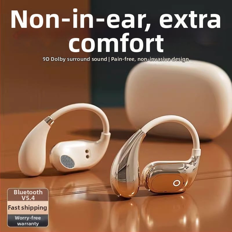 Căști Bluetooth True Wireless cu agățătoare pentru ureche, design deschis, reglabile, model sport, autonomie până la 8 ore