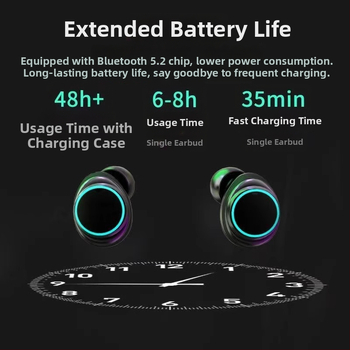 Căști Bluetooth M25 cu control tactil wireless, stil mecanic-metal, consum redus de energie, pentru esports, afișaj digital