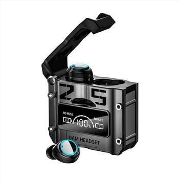 Căști Bluetooth M25 cu control tactil wireless, stil mecanic-metal, consum redus de energie, pentru esports, afișaj digital