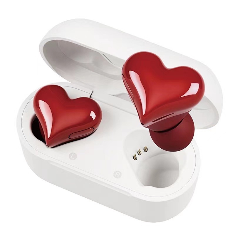 Căști wireless în formă de inimă, in-ear pentru sport, cu anulare a zgomotului, IPX4, Bluetooth 5.3, până la 8 ore autonomie