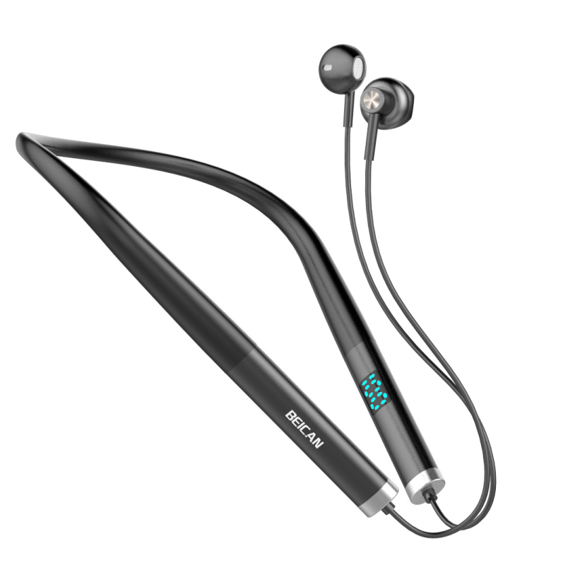 Căști Bluetooth cu bandă pentru gât, durată lungă a bateriei, design sport, reducere a zgomotului, sunet de înaltă calitate, model 2024