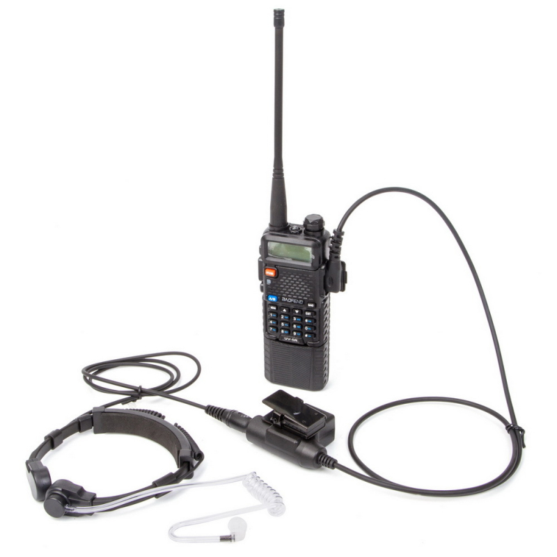 Căști tactice pentru walkie-talkie, cu control telescopic al gâtului de 7,1 mm, cu conector K U94 PTT, compatibile cu Baofeng UV-5R 888