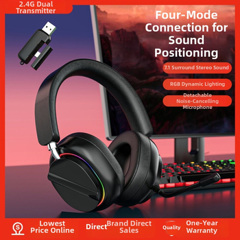 Delta headset de gaming wireless, fără întârziere, Bluetooth și 2,4 GHz, compatibil cu telefoane și PC, over-ear, esports