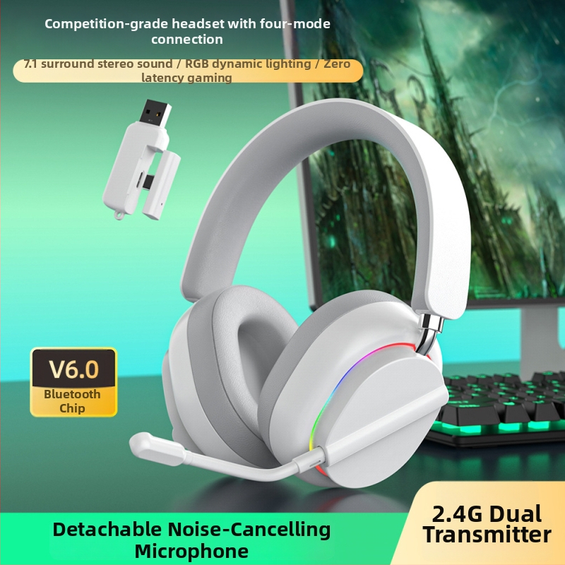 Delta headset de gaming wireless, fără întârziere, Bluetooth și 2,4 GHz, compatibil cu telefoane și PC, over-ear, esports