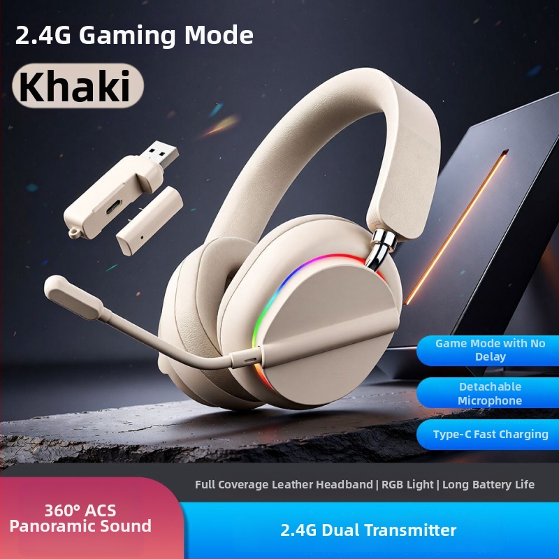 Delta headset de gaming wireless, fără întârziere, Bluetooth și 2,4 GHz, compatibil cu telefoane și PC, over-ear, esports