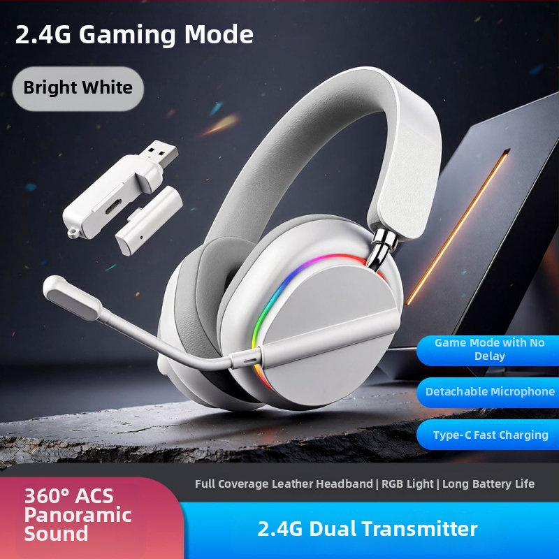 Delta headset de gaming wireless, fără întârziere, Bluetooth și 2,4 GHz, compatibil cu telefoane și PC, over-ear, esports