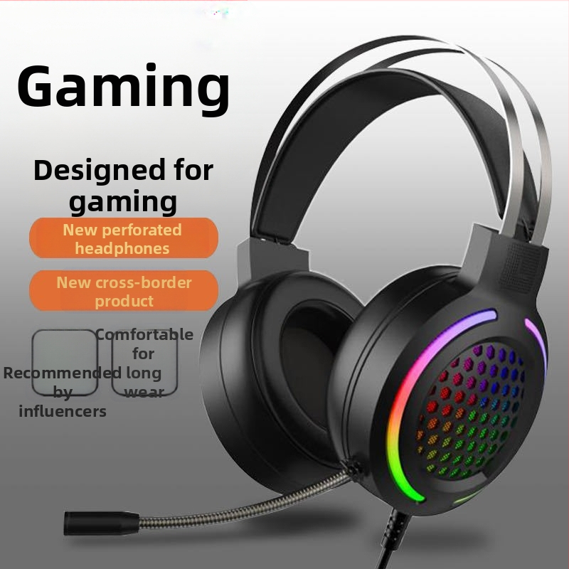 Căști de gaming USB RGB cu microfon, sunet surround 7.1, cablate