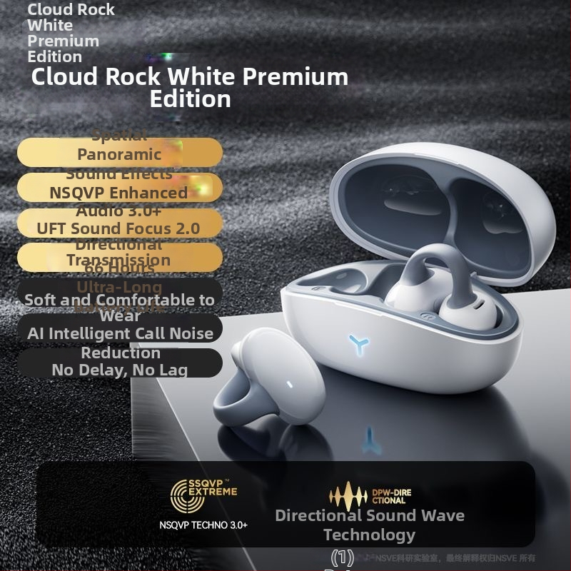 Berlin Sound Cască Bluetooth cu conducere osoasă, clip pentru ureche, wireless, durată lungă a bateriei, nu-in-ear, pentru alergare